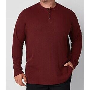 St Johns Bay Long Sleeve Thermal Shirt Size XXL Color Burgundy